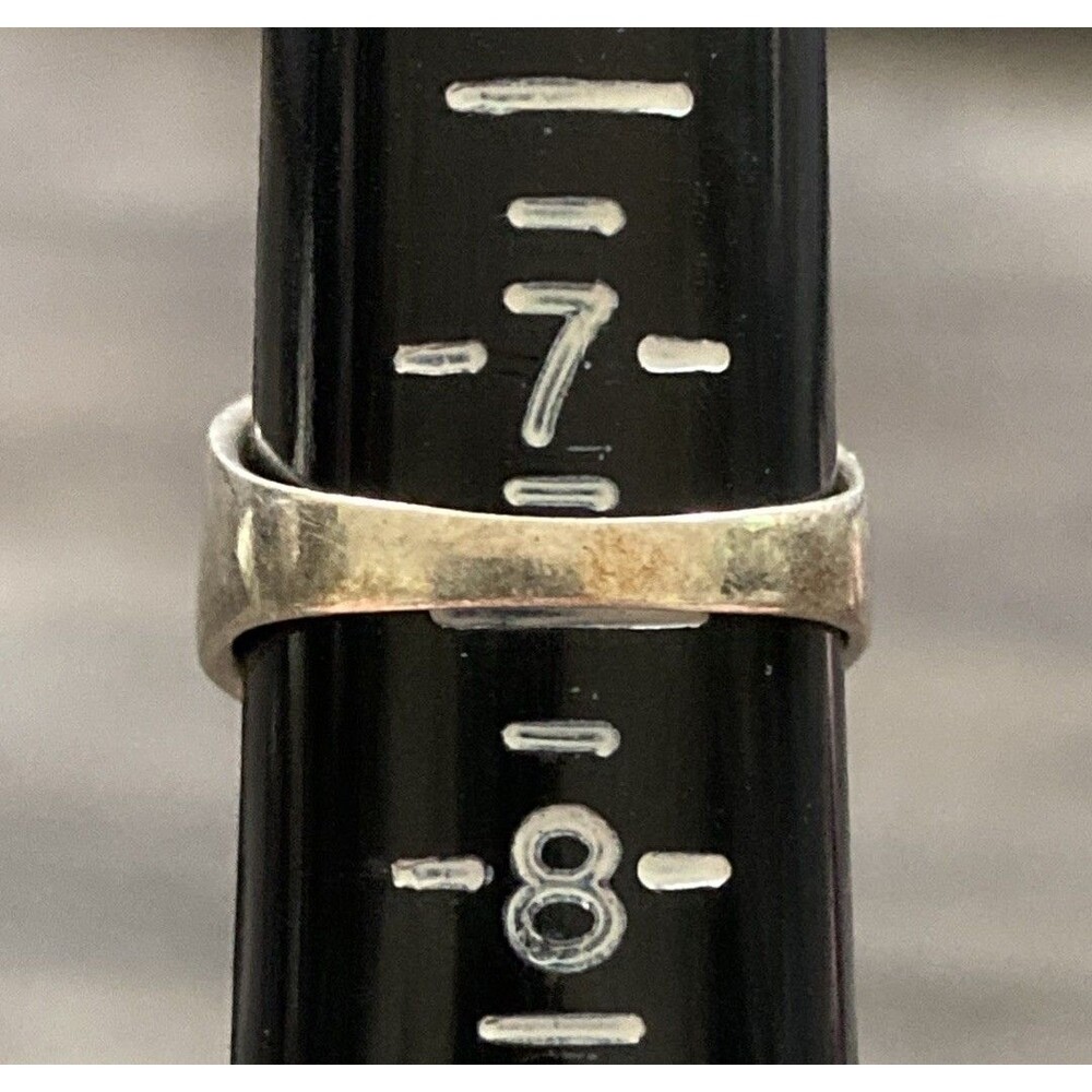 Mother of Pearl Inlay 925 Sterling Silver Nacre Iridescent Mosaic Tile Ring 7.5 - Picture 11 of 11
